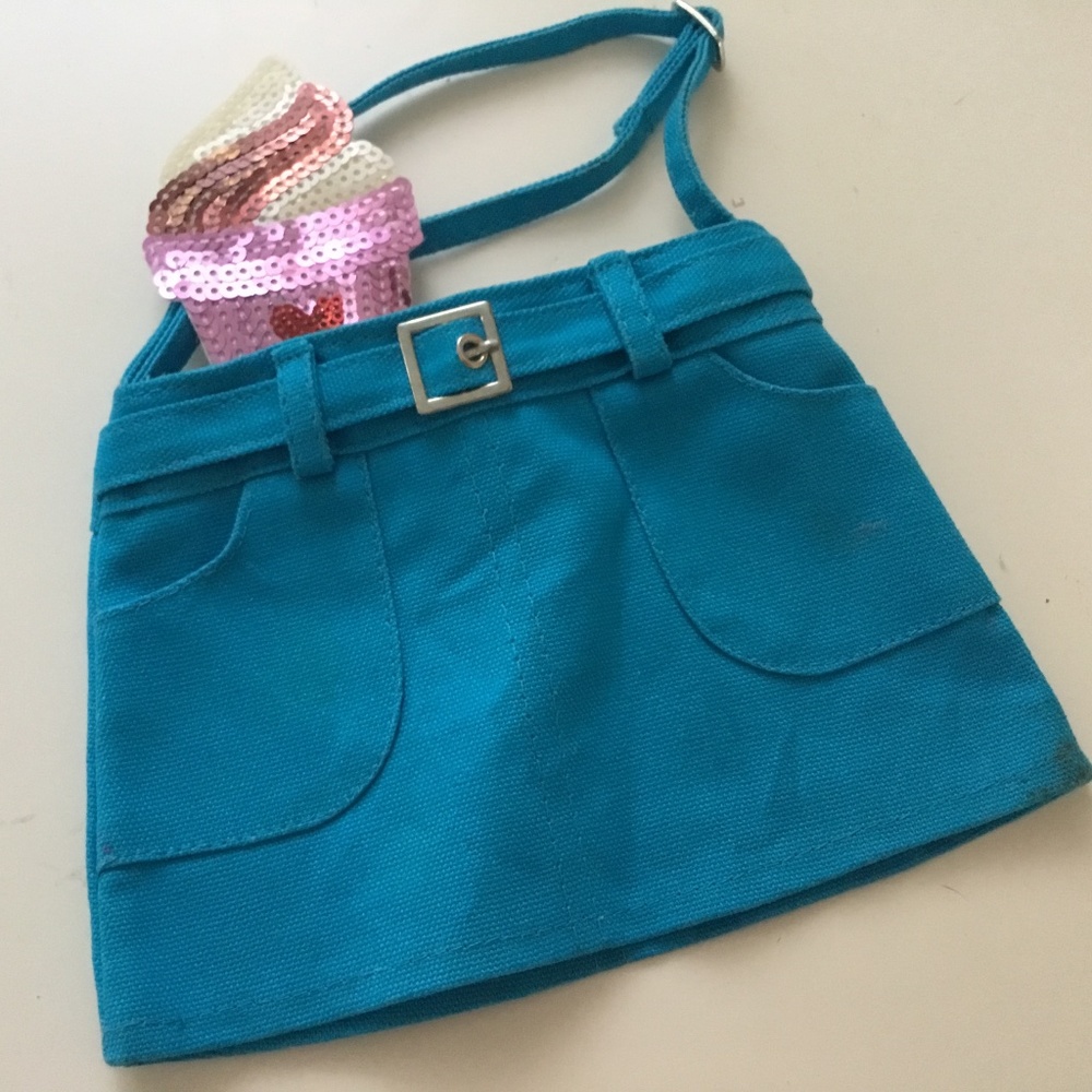 Cute jean skirt bag + ice cream patch